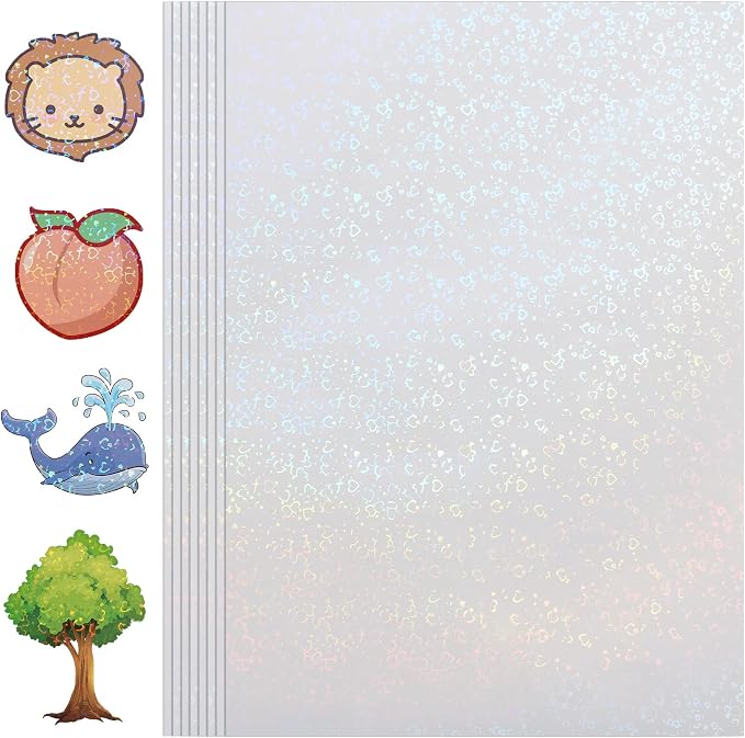 36 Sheets Holographic Laminate Sheets Clear Self Adhesive Sticker Paper
