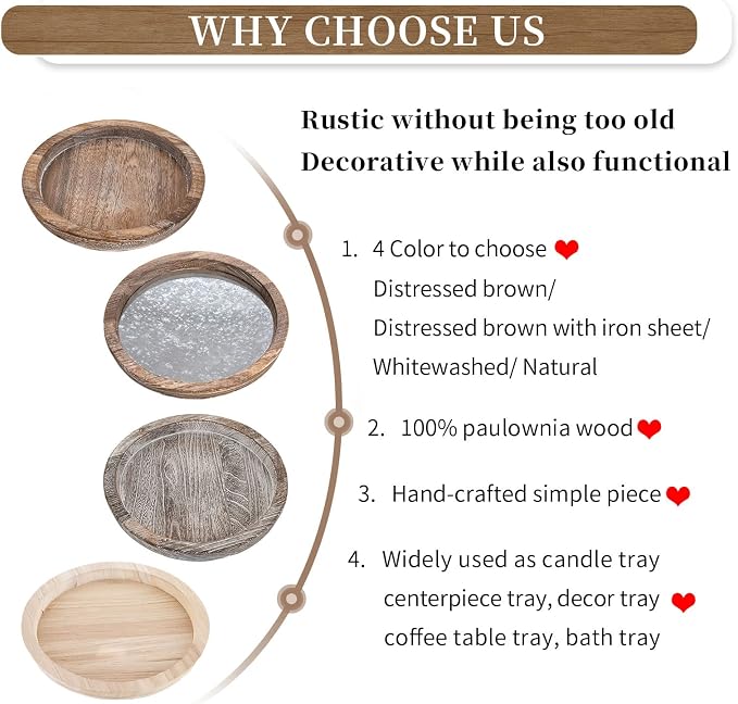 Hanobe Unfinished Round Wooden Craft Trays