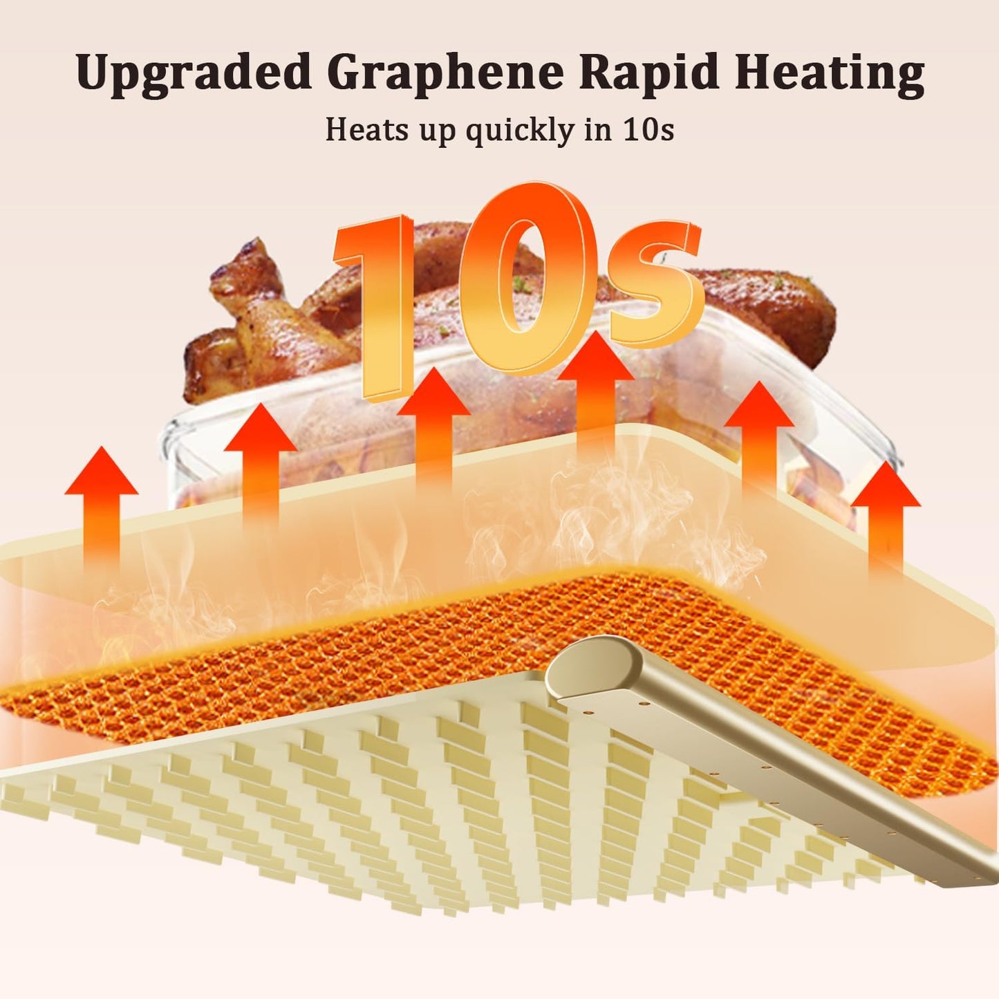 Upgrade Graphene Warming Mat for Food, Electric Warming Tray Rapid Heating with 6 Temps &Timer Settings, Portable Food Warming Mat for Countertop Buffets Party, Beige