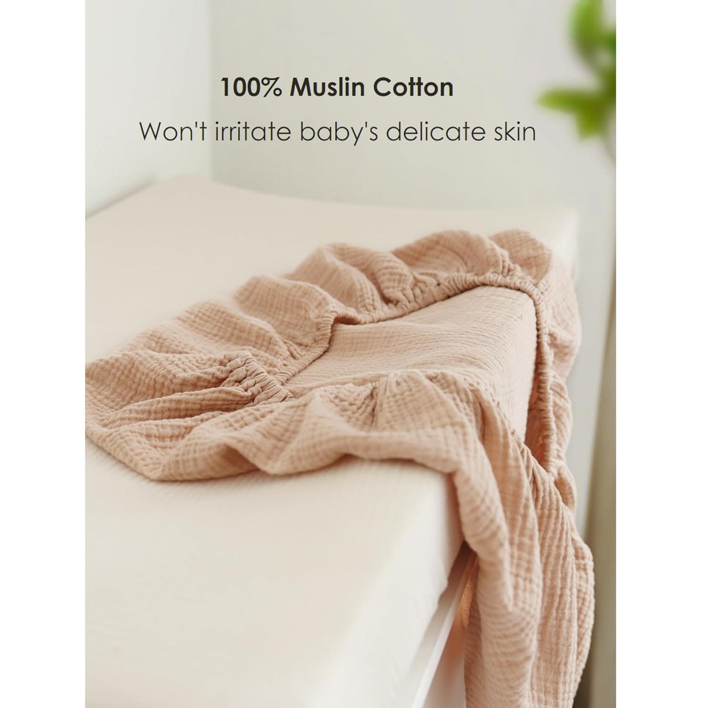 Changing Pad Cover for Neutral Baby Muslin Soft Cotton Diaper Changing Table Pad Cover Changing Pad Sheets for Girls and Boys - 2 Pack(Clay & Ivory)