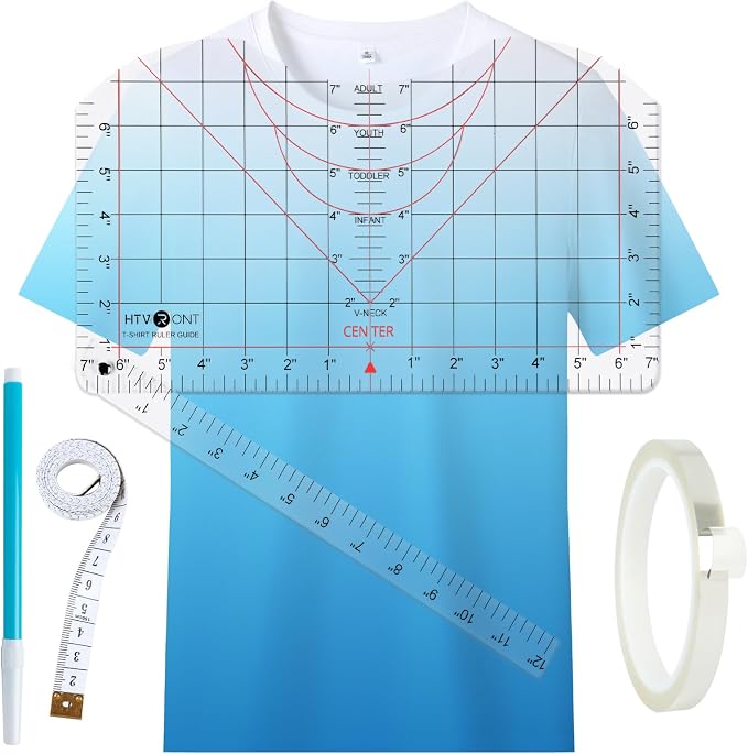 HTVRONT Tshirt Ruler Set for Heat Press, Vinyl Alignment, Center Design | For