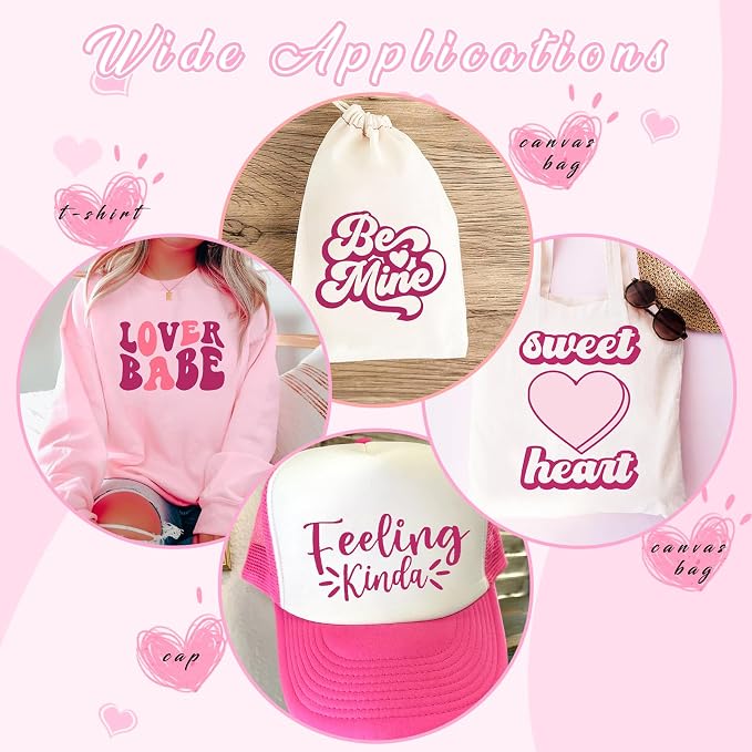 Tintnut Rose Pink Heat Transfer Vinyl, easy cut & weed, stretch washable