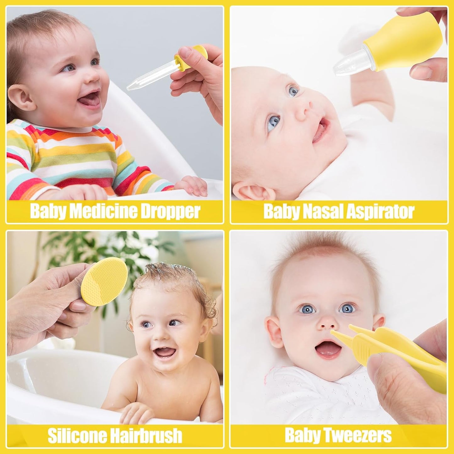 Baby Healthcare and Grooming Kit for Newborn Kids, 31PCS Upgraded Safety Baby Care Kit, Newborn Nursery Health Care Set, Baby Care Products (Yellow)