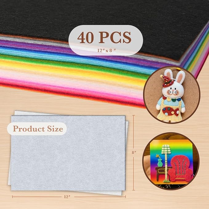 Phantomon 40 Colors Felt Sheets