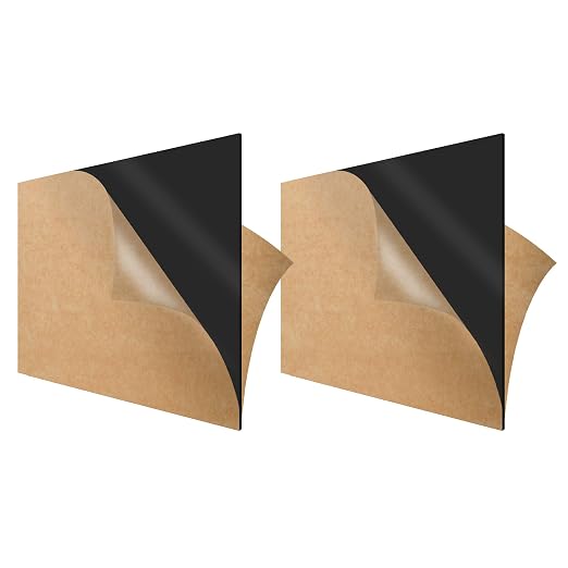SimbaLux Acrylic Sheet Black Opaque Cast 12” x 12” 1/8” Thick, 2 Pack | Square
