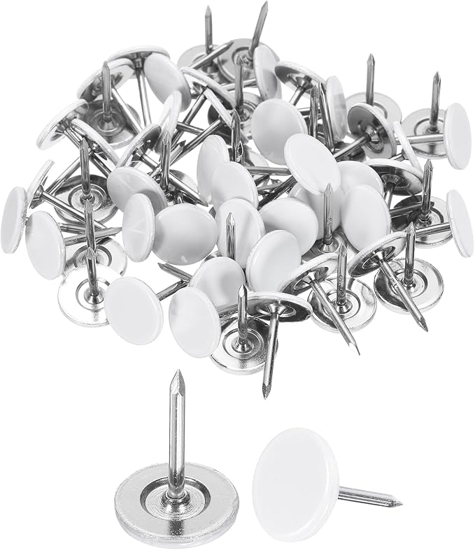 uxcell 150Pcs Upholstery Tacks, 11mmx15mm Flat Head Thumb Tack Decorative