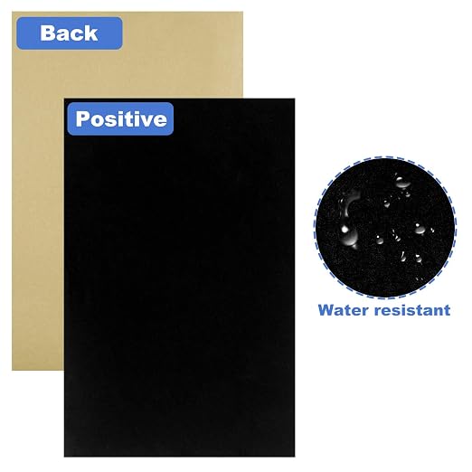 Thyores 15PCS Stick Black Felt, Self Adhesive Felt Sheets, DIY Velvet Fabric