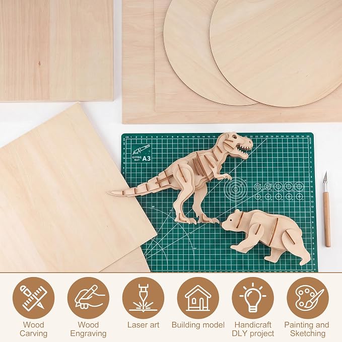 SiliFine 12x12+12x18 Inch 24 Pack Basswood Sheets