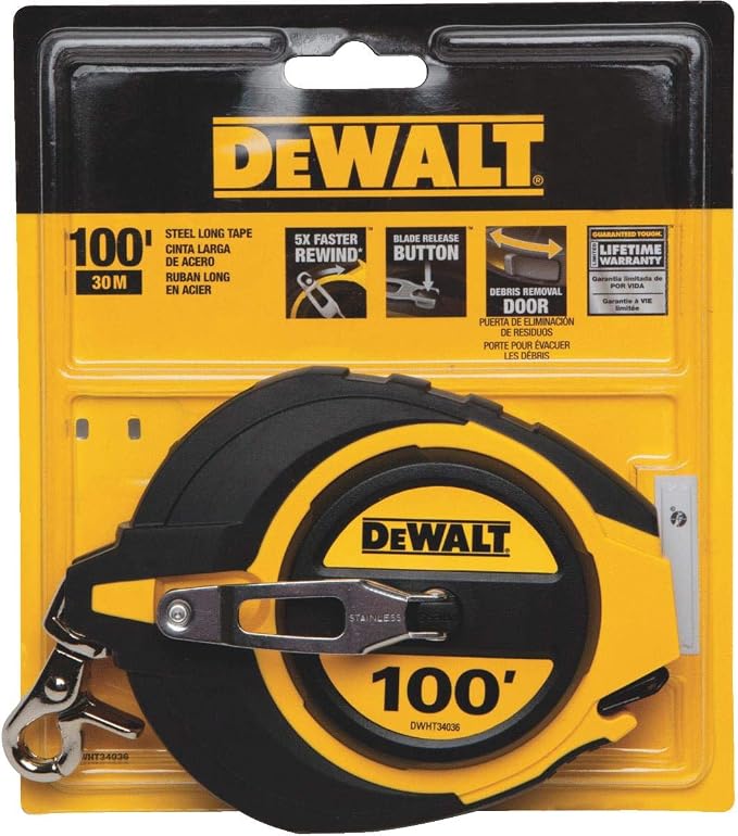 DEWALT DWHT34036L 100-Foot Closed Case Long Tape