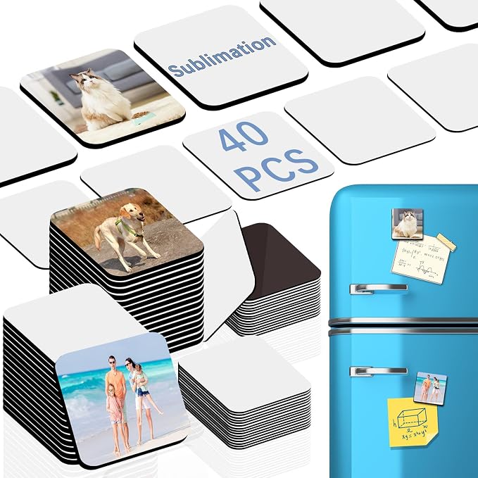 80PCS Sublimation Magnet Blanks 3x3 Bulk Square Produnts 40 Pcs Sublimation