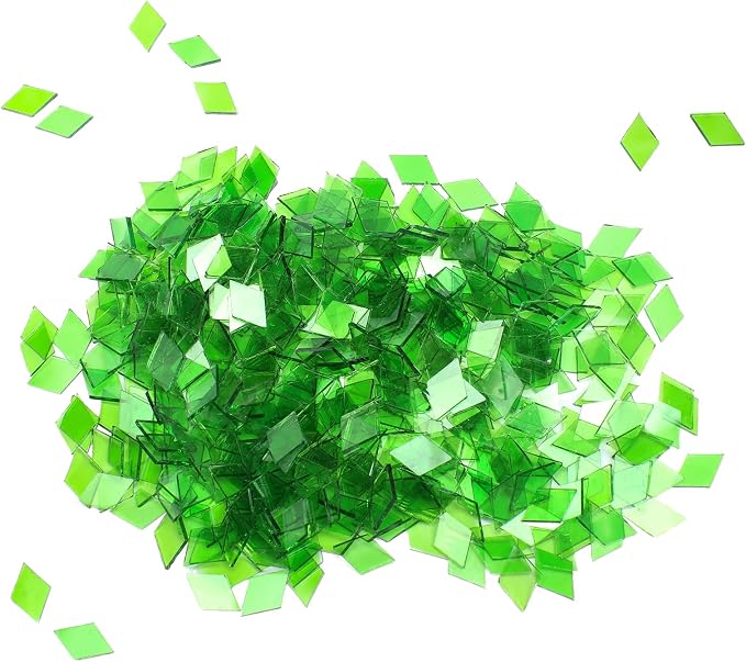 520pcs/100g Diamond Mosaic Tiles, High Transparency Stained Glass Mosaic Tiles