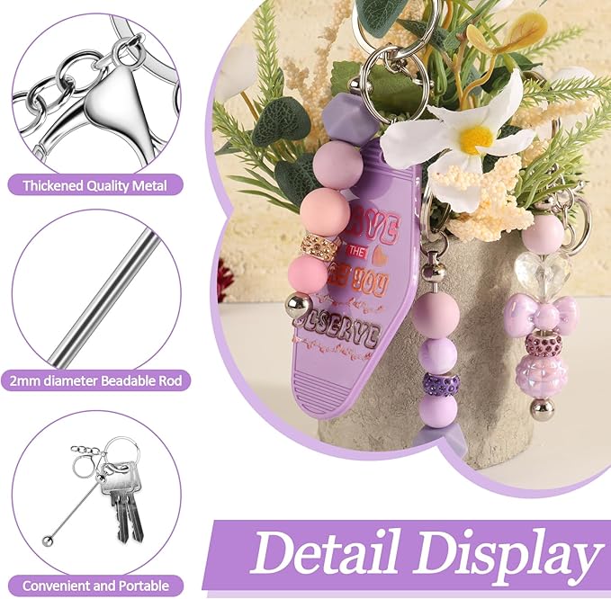 Beadable Keychain Bars Creative Customized Keychain Making Kit