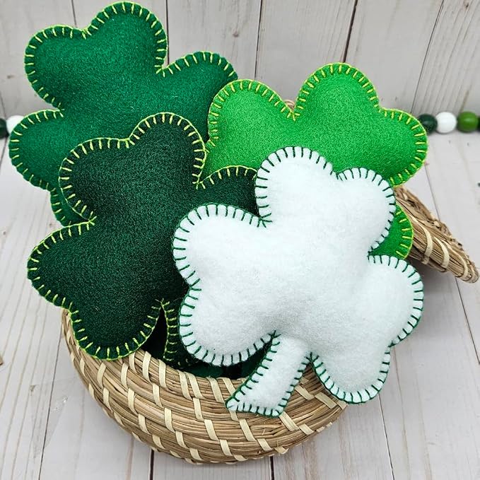 24 Pcs Felt Fabric Sheets, 8 Inch X 12 Inch St. Patrick's Day Green Craft Felt