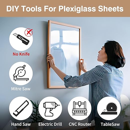 4 Pack 20" x 24" Plexiglass Sheets 1/8 inch Thick | Clear Acrylic Sheets Panel