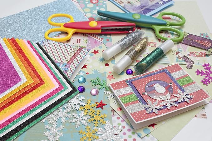 10 Sheets Glitter Paper Sheet for Crafts April Fool's Memorial Father's Day