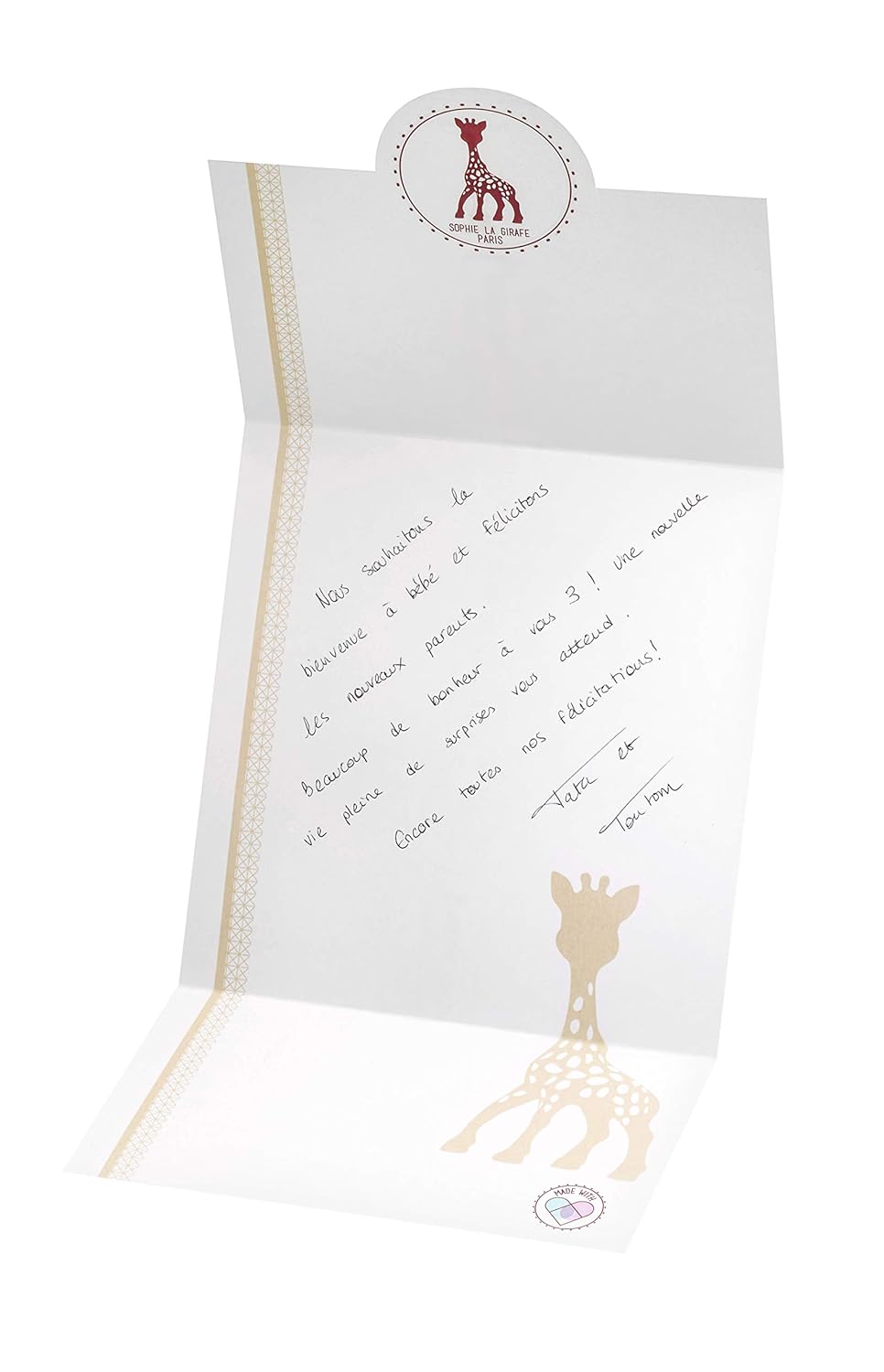 Sophie la girafe Sophiesticated - The I Love Sophie Set | Includes Sophie la girafe & Heart Rattle | Handcrafted in France | Comfort & Soothe | Awaken All 5 Senses