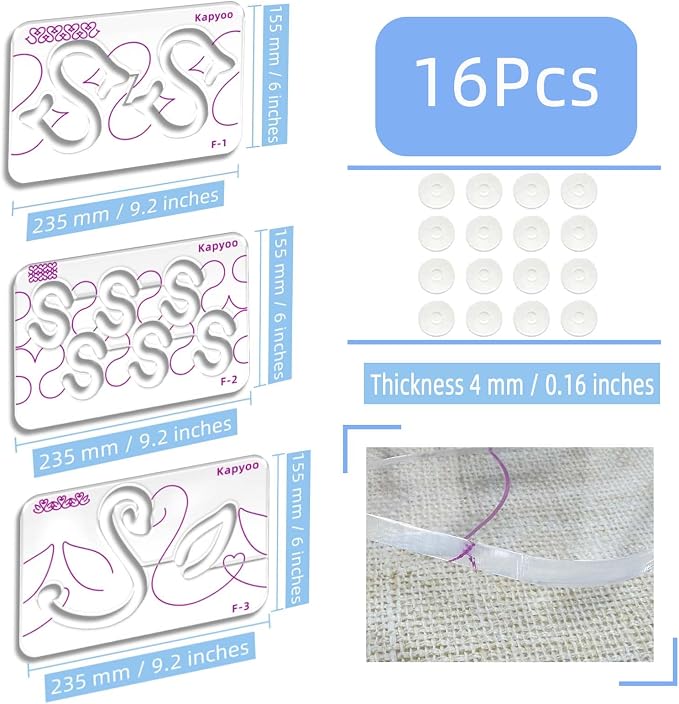 3Pcs Free Motion Quilting Templates