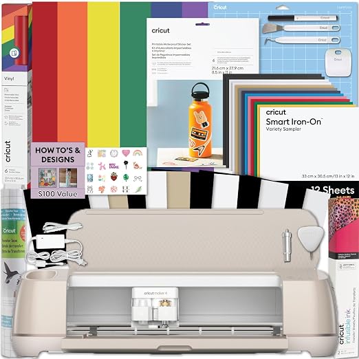 Cricut Maker 4 Cutting Machine Ultimate Beginner Sticker Making Bundle