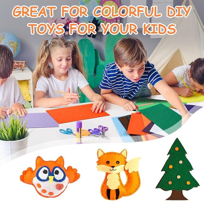 Ainiv 40pcs 8×12 inches Coloured Felt Fabric Sheets, Fabrics DIY Craftwork