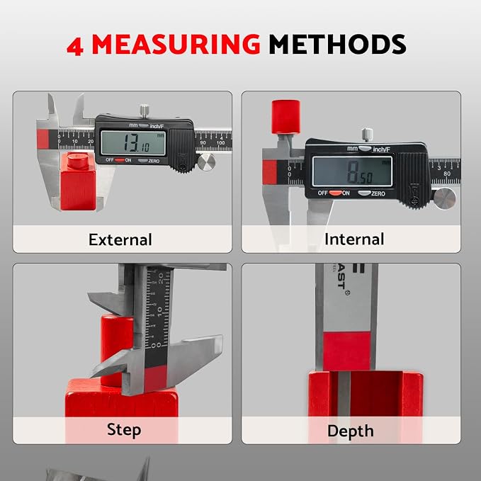 S&F STEAD & FAST Digital Calipers 6 inch, Caliper Measuring Tool, Stainless