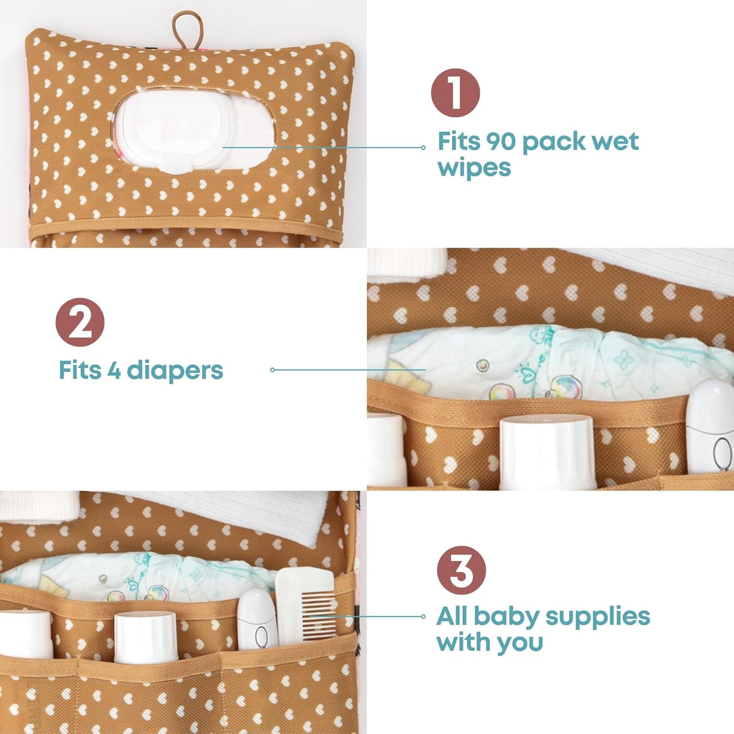 HAMUR Baby Diaper Bag Organizer – Travel-Friendly, Compact & Foldable | Stroller Pouch for Newborn Essentials – Must-Have for Boys & Girls (Swan)