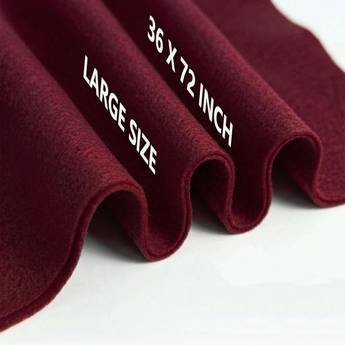 Burgundy Felt Fabric 36" x 72" 1.6mm Thick Large Craft Sheet | Soft, Flexible