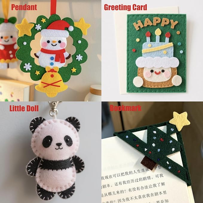 60 PCS Felt Fabric Sheets Craft Kit, Thick Nonwoven Felt,