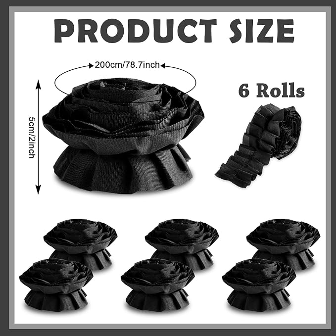 6 Rolls 40 Ft Ruffled Bulletin Board Borders Back to School Classroom Decor