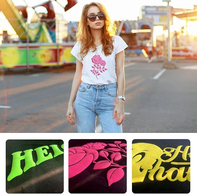 3D Puff Heat Transfer Vinyl Sheets 12x10 inch-3Pcs Jasper Color | Puffy Vinyl