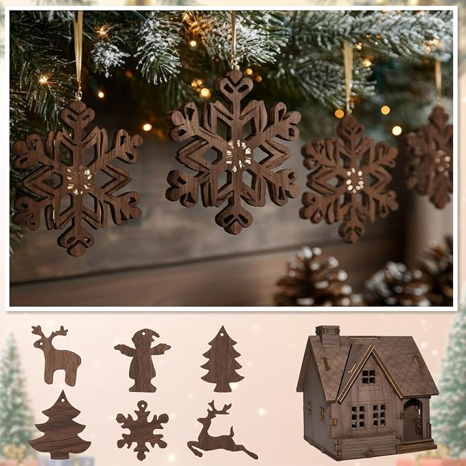 24 Pcs Walnut Color Wood Sheets Plywood Board
