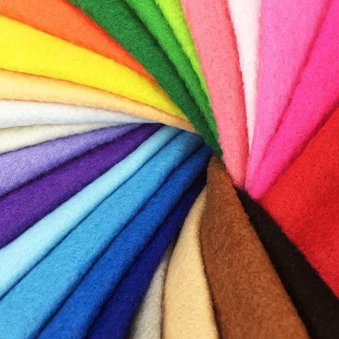 24pcs Thick 1.4mm Soft Felt Fabric Sheet Assorted Color Felt Pack DIY Craft