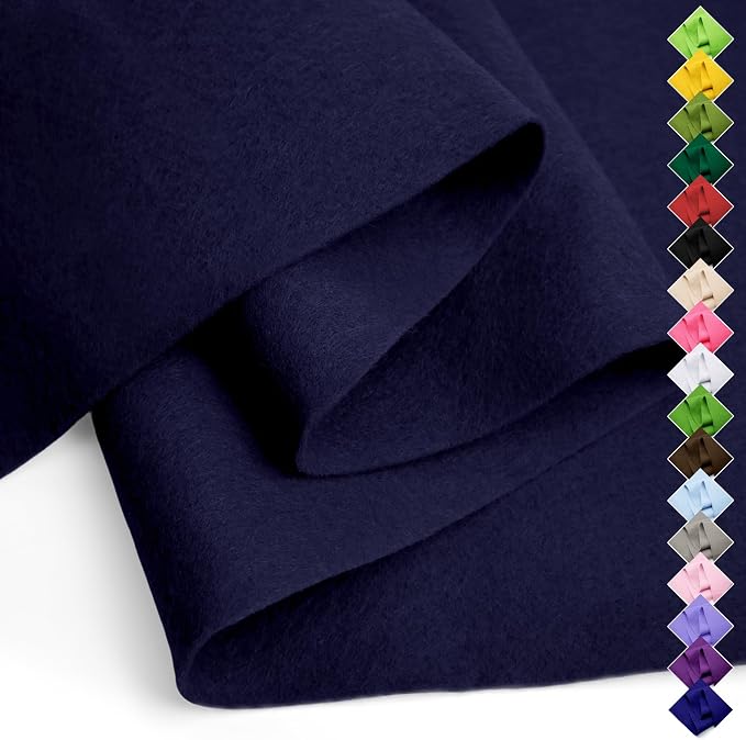 Soft Felt Fabric Sheet 18" x 36", 1.6mm Acrylic Craft Felt, Large Precut Sheet