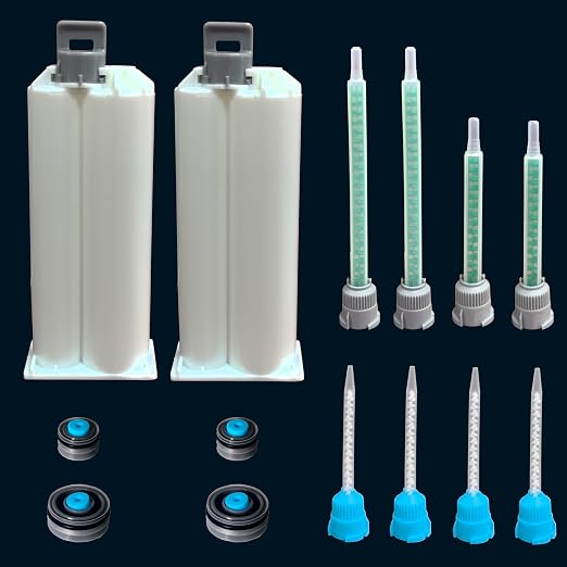 2 epoxy Resin Gun Barrels, 8 nozzles of 3 Different Specifications,