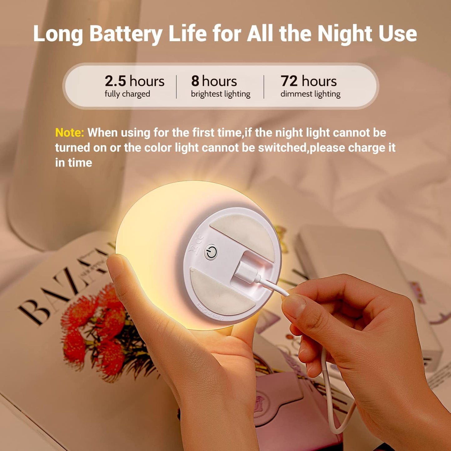 Cute Kids Night Light Night Lamp Night Lights for Kids Bedroom Toddler Baby Portable Silicone Battery Led Nightlight Nursery(Egg)