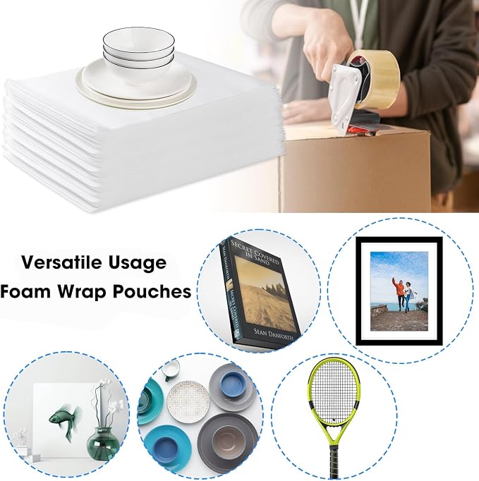 EPHECH 100PCS 12" x 16" Cushion Foam Pouches