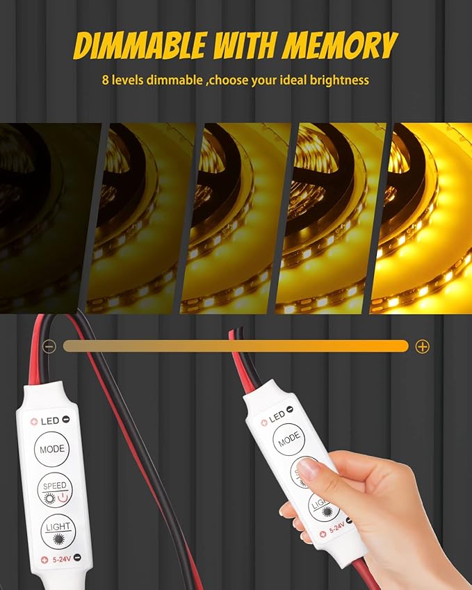 YM E-Bright LED Flash Strobe Controller for LED Strip Light Bulb Flasher Module Compatible with Car, Boat, Household DC 5V~24V Memory Function (Pack of 4)