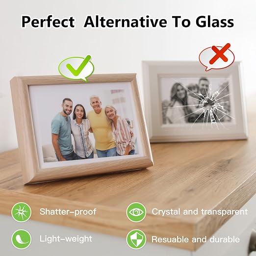 10-Pack of 12×16"×0.02" PET/Plexiglass Sheets, Transparent Flexible Plastic