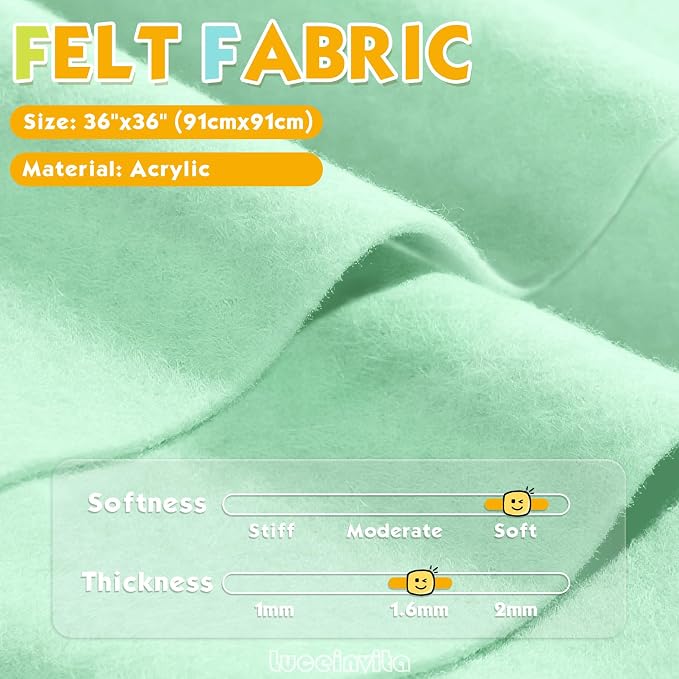 Whisper Green 36" X 36" Felt Fabric Sheet