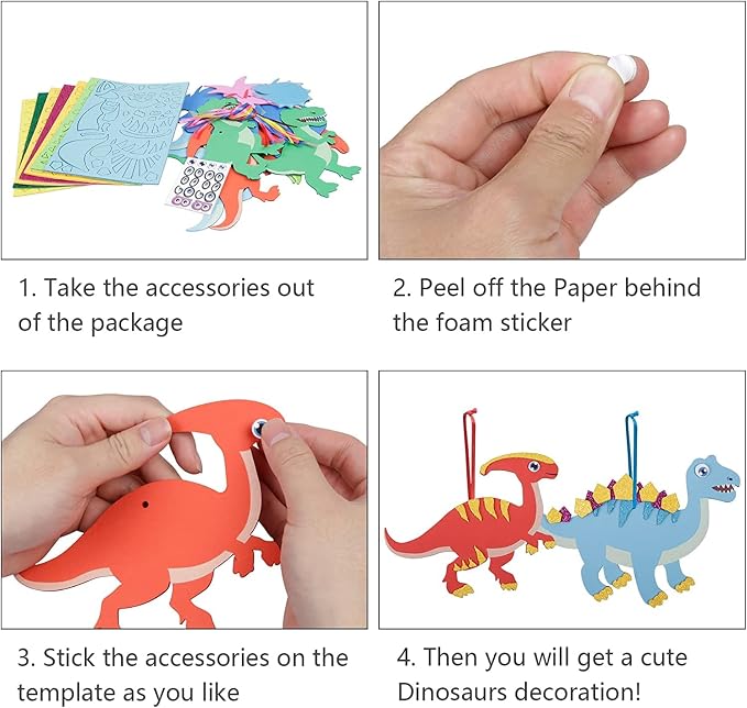 Fennoral 12 Pack Dinosaur Craft Kit