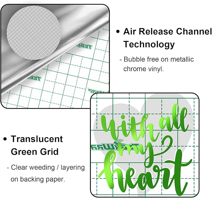 TECKWRAP Chrome Vinyl Neon Green Metallic Permanent Vinyl Bubble Free 1ftx5ft