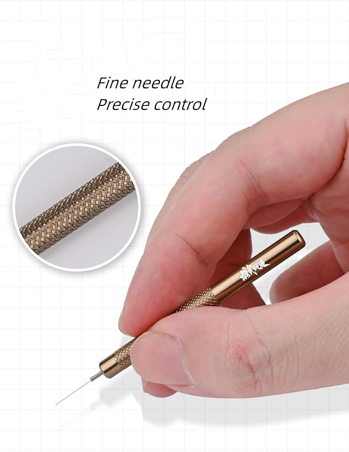 ANSAI 3-Piece 3 Colors Mini Precision Hobby Tool Set, Metal Applicator Needles