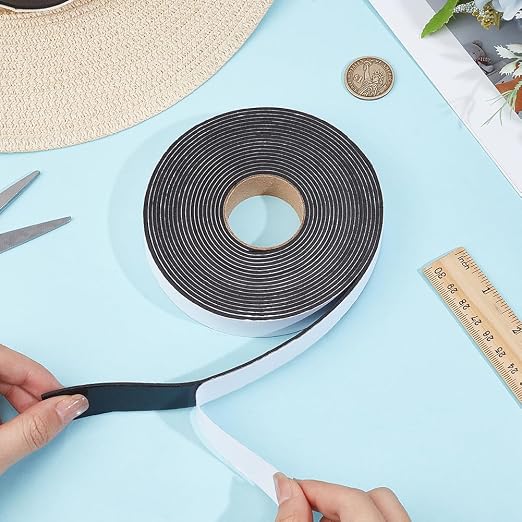 5M 20mm Black Eva Foam Soundproof Strips Roll Self Adhesive Single Sided Puffy