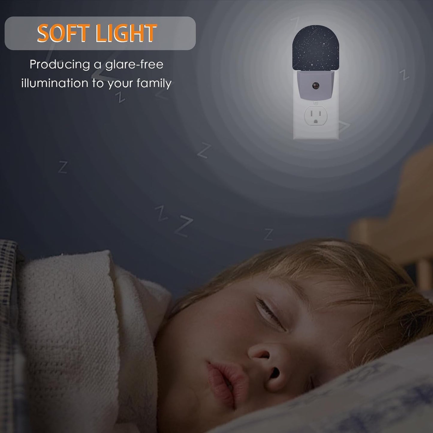 Starry Sky Meteor Night Light,Night Lights Plug into Wall with Dusk to Dawn Sensor,Lamp for Bedroom Bathroom Hallway Nightlight for Women Girls