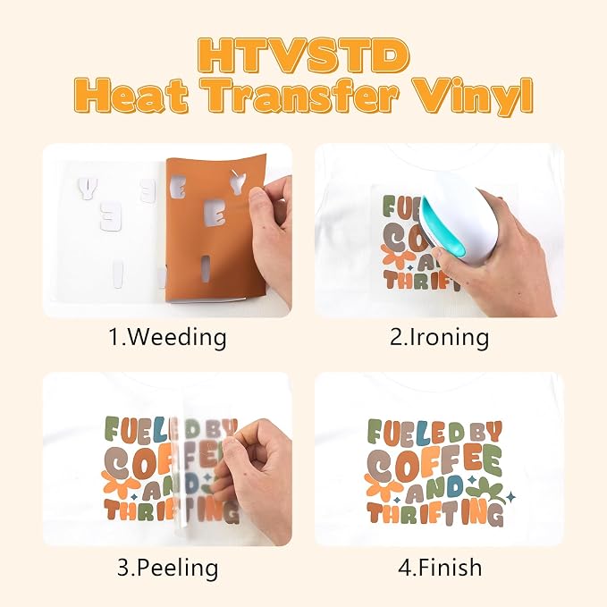 HTVSTD Chocolate Brown Boho HTV Heat Transfer Vinyl 8pcs 12×10in | Vivid Color