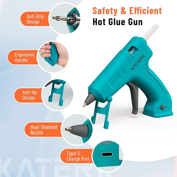 Katerk 3.7V Cordless Hot Glue Gun Kit