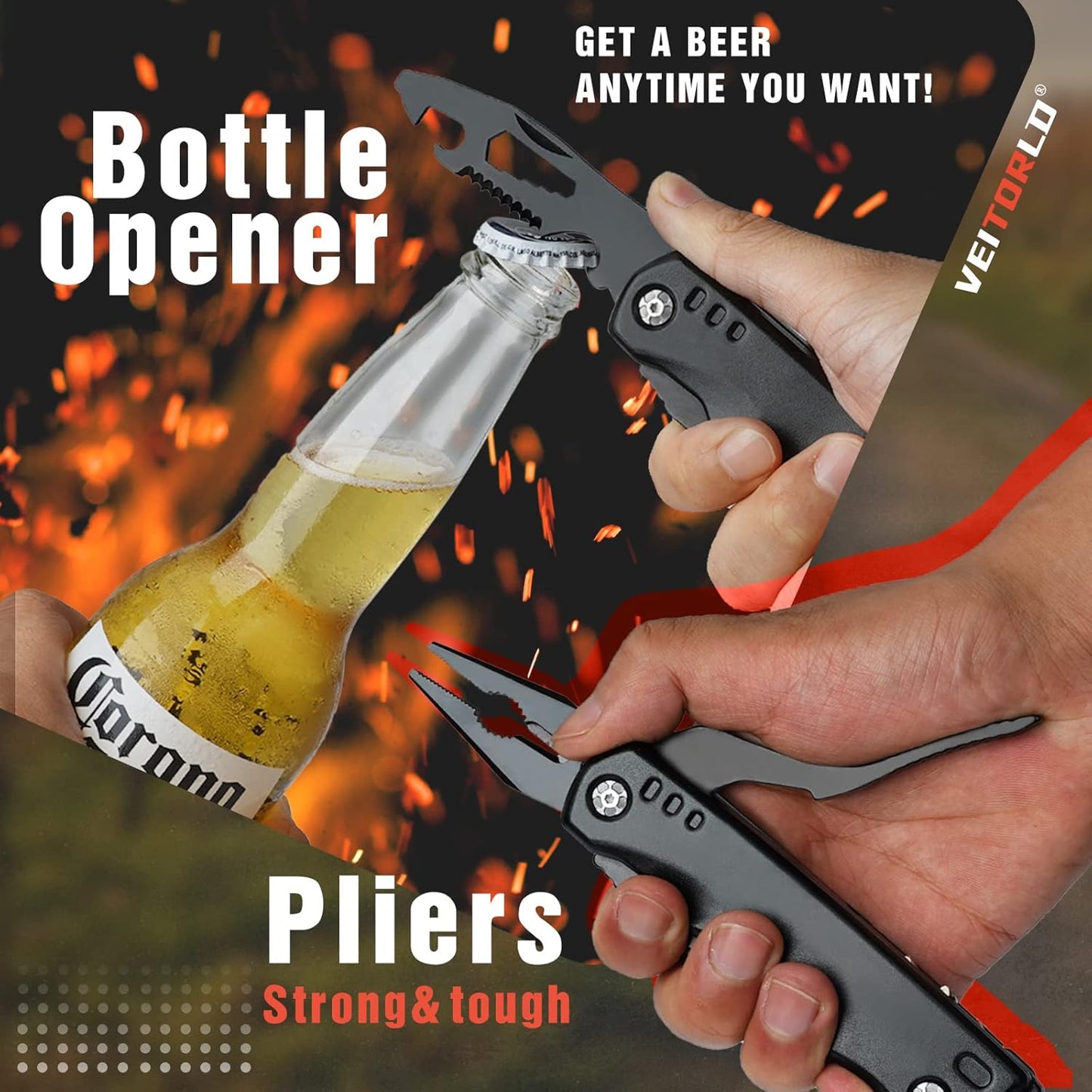 VEITORLD Christmas Stocking Stuffers, Gifts for Men Dad Grandpa, All in One Survival Tools Hammer Multitool, Best Grandpa Ever Gifts, Cool Gifts for Grandparents Who Have Everything, Cool Gadgets