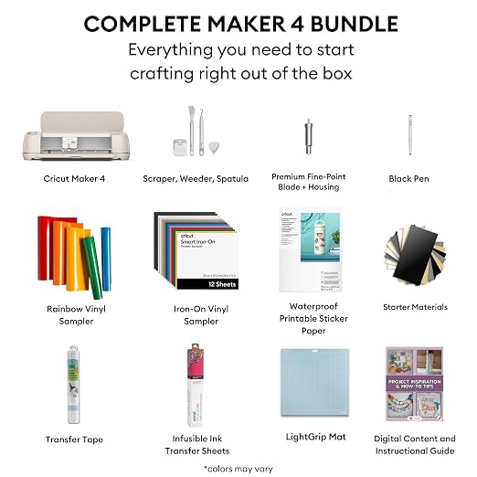 Cricut Maker 4 Cutting Machine Ultimate Beginner Sticker Making Bundle