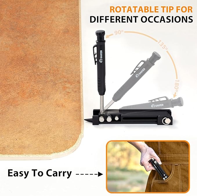 Saker Multi-function Scribing Tool- Construction Pencil- Aluminum Alloy Scribe