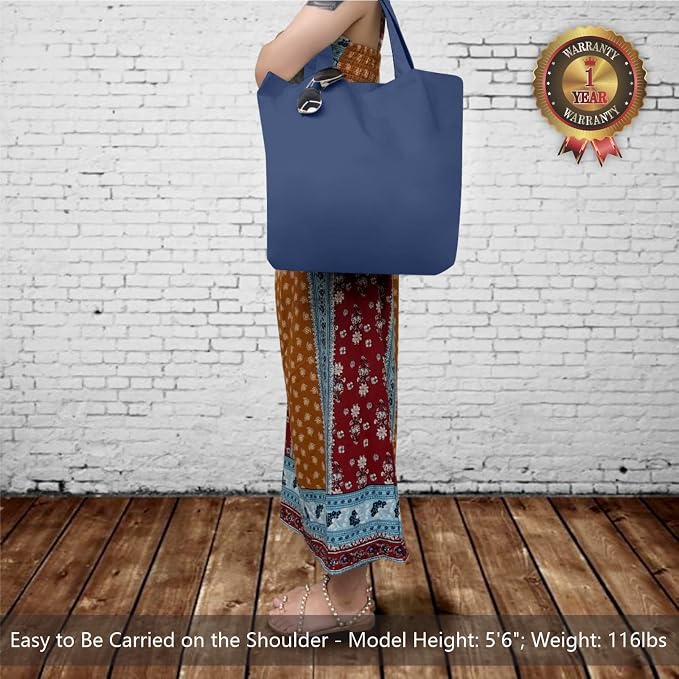 TOPDesign 3-Pack Super Strong Large 12oz Cotton Canvas Tote Bags, Reusable