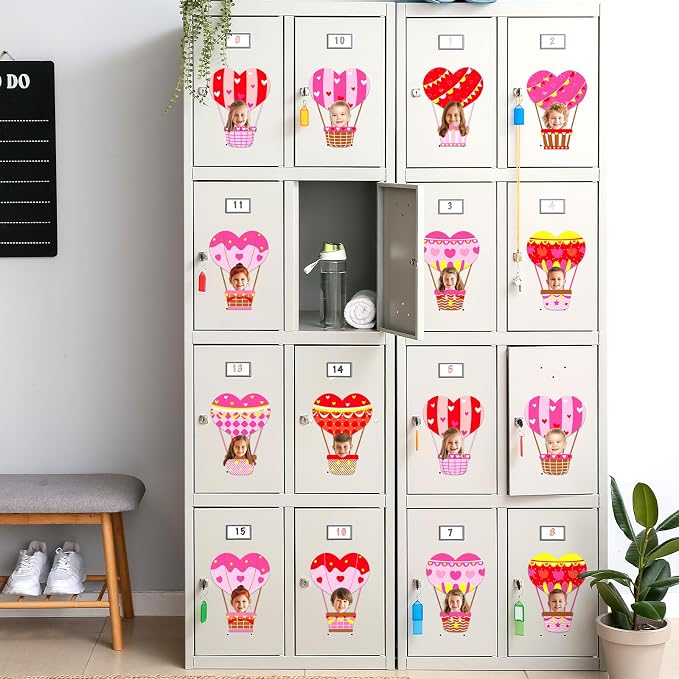 60pcs Valentine's Day Theme DIY Cutouts Hot Air Balloon Bulletin Board